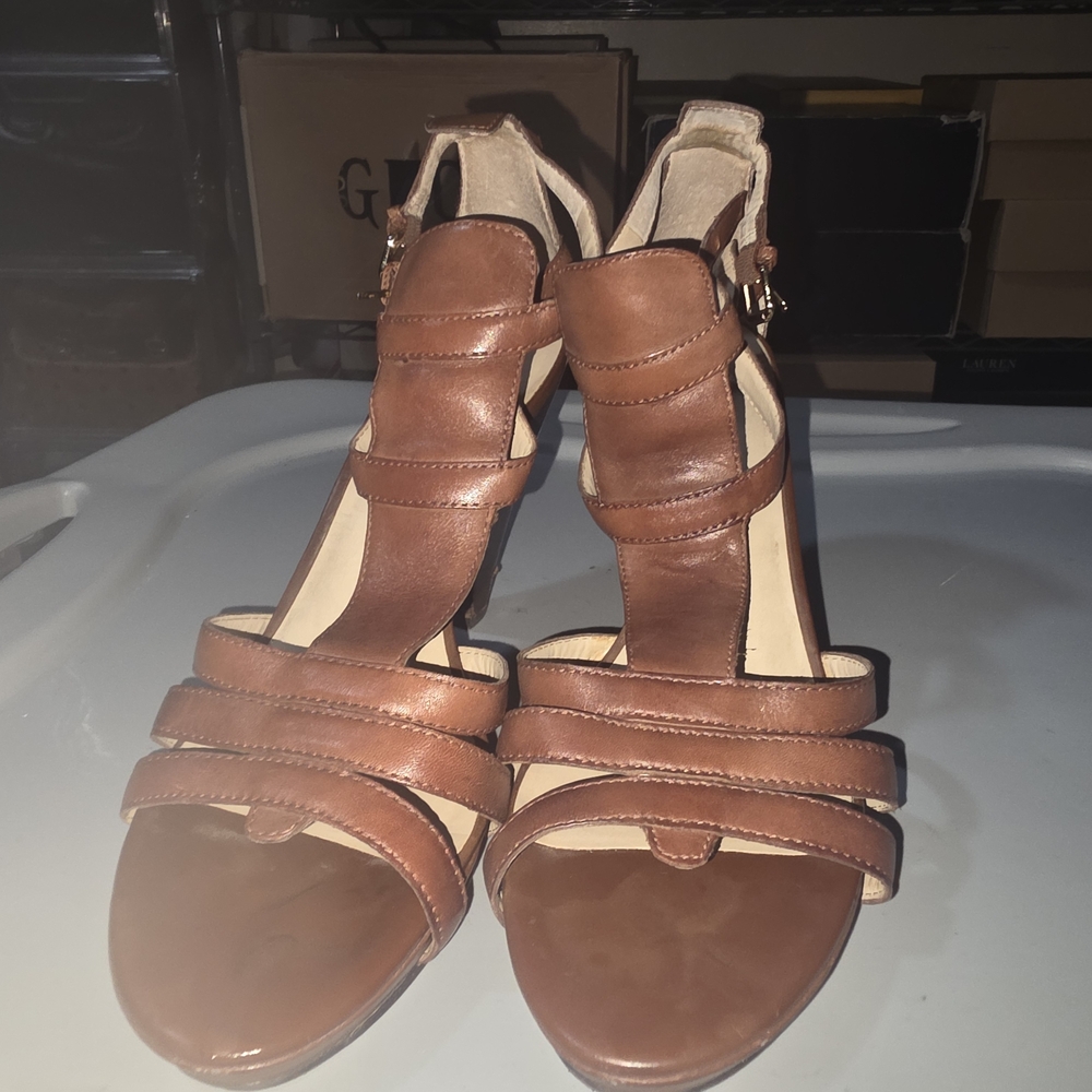 Franco Sarto Brown Leather Sandals